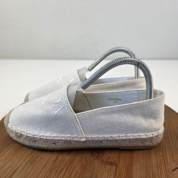 Prada Milano Embossed Logo Espadrilles Slip-On Flats Women’s Size EU 37 US 6.5-7 - Picture 3 of 15